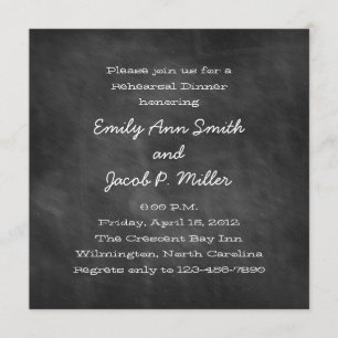 Invitations pour le dîner de répétition en tableau
