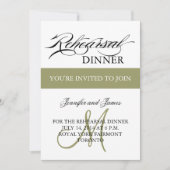 Invitations pour le dîner de répétition Monogramme (Devant)