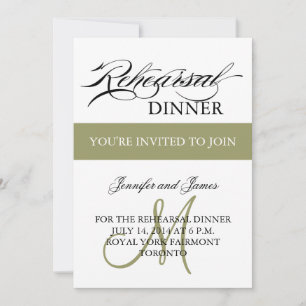 Invitations pour le dîner de répétition Monogramme
