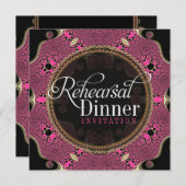 Invitations pour le dîner de répétition rose super (Devant / Derrière)