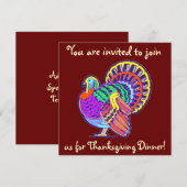 Invitations pour le dîner de Thanksgiving (Devant / Derrière)