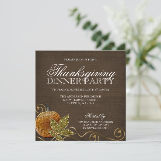 Invitations pour le dîner de Thanksgiving (Debout devant)
