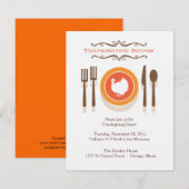 Invitations pour le dîner de Thanksgiving (Devant / Derrière)