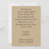 Invitations pour le dîner de Thanksgiving (Dos)