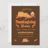 Invitations pour le dîner de Thanksgiving Brown et (Devant)