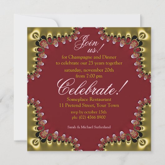 Invitations pour le dîner du 25e anniversaire de l (Dos)