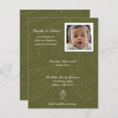 Invitations pour le nom de bébé de Namkaran vert C (Devant / Derrière)