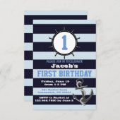 Invitations pour le premier anniversaire de la mar (Devant / Derrière)