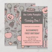 Invitations pour le premier anniversaire de notre  (Devant / Derrière)