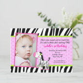 Invitations pour le Zebra Safari Zoo Jungle (Debout devant)