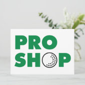 Invitations pour l'enseigne du Pro Shop (Debout devant)