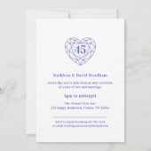 Invitations pour les 45 ans de mariage en saphir (Dos)