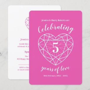 Invitations pour les 5 ans de mariage en Tourmalin