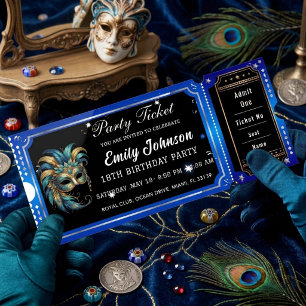 invitations pour les billets du parti bleu