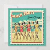 Invitations pour les fêtes de plage de cartes post (Devant)