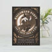 Invitations pour l'Halloween sorcière et lune | Am (Debout devant)