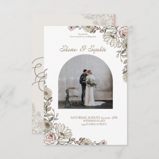 Invitations pour mariages (Devant / Derrière)