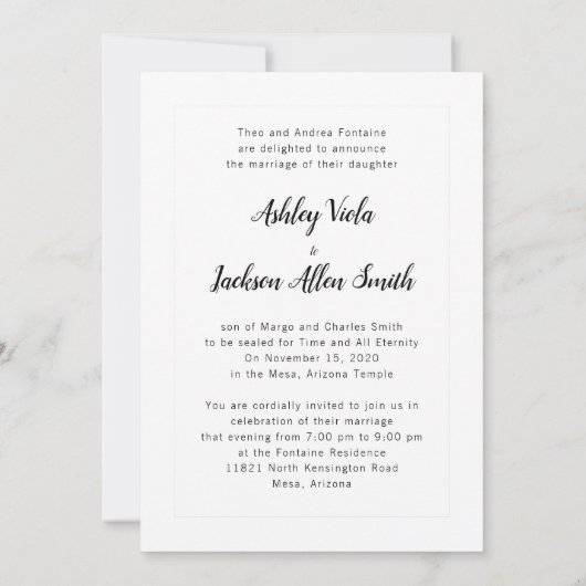 Invitations pour mariages | (Dos)