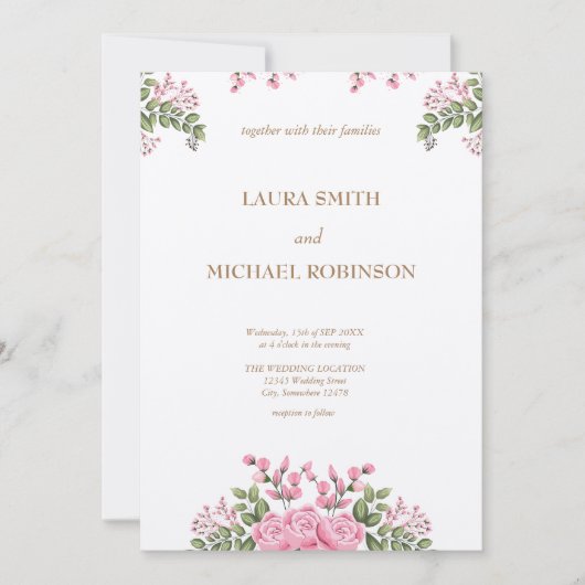 Invitations pour mariages (Devant)