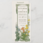 Invitations pour mariages | Art Nouveau Floral (Devant / Derrière)