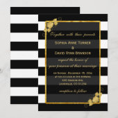 Invitations pour mariages | Bandes noires à huile  (Devant / Derrière)