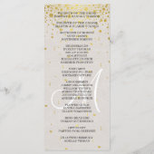 Invitations pour mariages | Gold Confetti Programm (Dos)