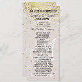 Invitations pour mariages | Gold Confetti Programm (Devant / Derrière)