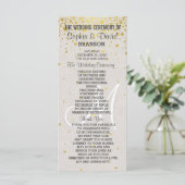 Invitations pour mariages | Gold Confetti Programm (Debout devant)