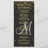 Invitations pour mariages | Gold Confetti Programm (Dos)