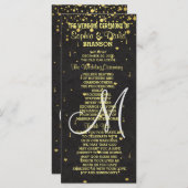 Invitations pour mariages | Gold Confetti Programm (Devant / Derrière)