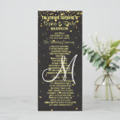 Invitations pour mariages | Gold Confetti Programm (Debout devant)