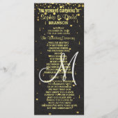 Invitations pour mariages | Gold Confetti Programm (Devant)