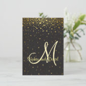 Invitations pour mariages | Gold Glam Confetti Inv (Debout devant)