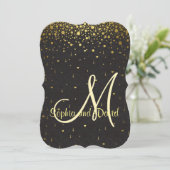 Invitations pour mariages | Gold Glam Confetti RSV (Debout devant)