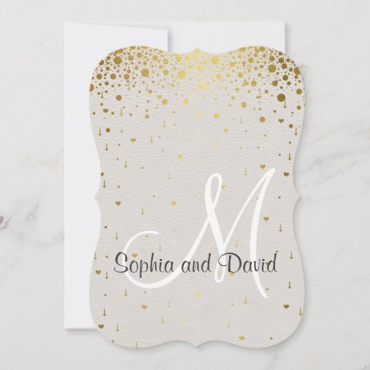Invitations pour mariages | Gold Glam Confetti RSV (Devant)