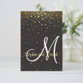 Invitations pour mariages| Gold Glam Confetti RSVP (Debout devant)