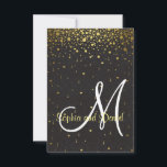 Invitations pour mariages| Gold Glam Confetti RSVP<br><div class="desc">Design luxueux et romantique avec des confettis dorés, des coeurs et des flèches sur un arrière - plan en cuir blanc. Utilisez l'outil Customiser pour ajouter votre monogramme, vos noms, vos couleurs mariages et vos informations sur le dos. Pour les accessoires correspondants, voir ma collection de Mariages en cuir noir...</div>