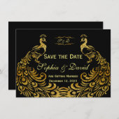 Invitations pour mariages | Gold Peacock ENREGISTR (Devant / Derrière)