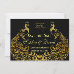 Invitations pour mariages | Gold Peacock ENREGISTR<br><div class="desc">Design unique avec Royal Burgundy Gradient arrière - plan et abstrait Gold Sparkling Peacocks pour votre événement mariage spécial. Il donnera une touche unique à votre style mariage. Sois différent ! Personnalisez avec vos propres informations. Si vous devez déplacer le texte ou modifier la taille, la police ou la couleur,...</div>