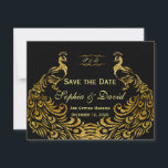 Invitations pour mariages | Gold Peacock ENREGISTR<br><div class="desc">Design unique avec Royal Burgundy Gradient arrière - plan et abstrait Gold Sparkling Peacocks pour votre événement mariage spécial. Il donnera une touche unique à votre style mariage. Sois différent ! Personnalisez avec vos propres informations. Si vous devez déplacer le texte ou modifier la taille, la police ou la couleur,...</div>