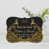 Invitations pour mariages | Gold Peacock ENREGISTR (Debout devant)