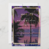 Invitations pour mariages | Plage de nuit tropical (Devant)
