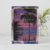 Invitations pour mariages | Plage de nuit tropical (Debout devant)