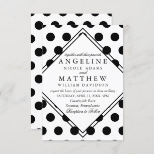 Invitations pour mariages  Point Polka classique n