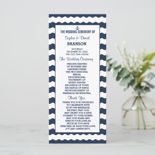 Invitations pour mariages | Programme de marine na (Debout devant)