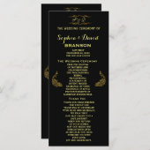 Invitations pour mariages | Programme Peacock Or P (Devant / Derrière)