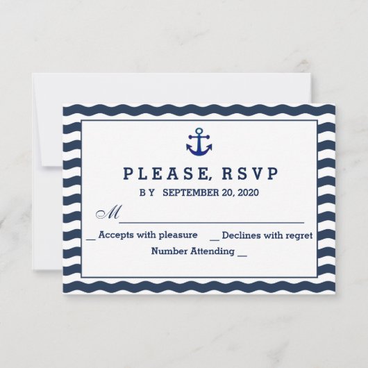 Invitations pour mariages | Vagues de marine nauti (Devant)