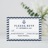 Invitations pour mariages | Vagues de marine nauti (Debout devant)
