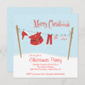 Invitations pour Noël à la fête de Noël à la Cute (Devant / Derrière)