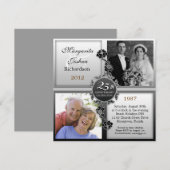 invitations pour photos de 25 ans de mariage d'arg (Devant / Derrière)